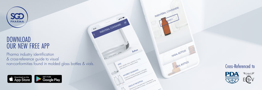 SGD Pharma 将在 2019世界制药原料展（CPhI Worldwide）推出首款用于查询药用模制玻璃瓶不良品的手机应用程序